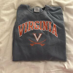 Virginia sweatshirt, Comfort colors, size large, gray with orange lettering